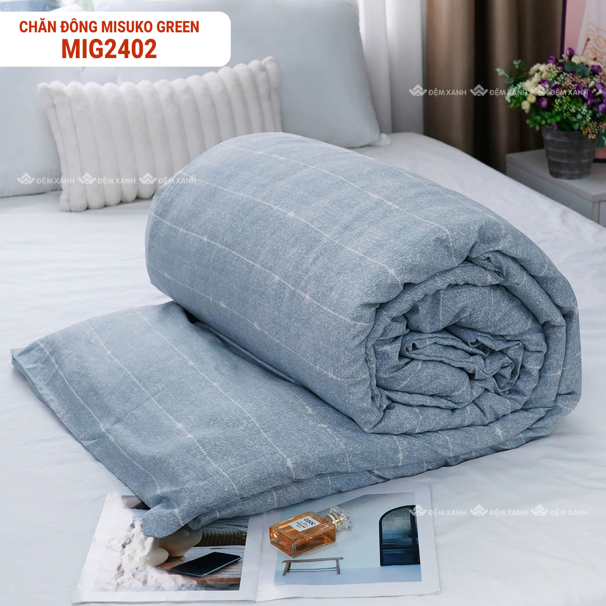 Chăn đông Misuko Green