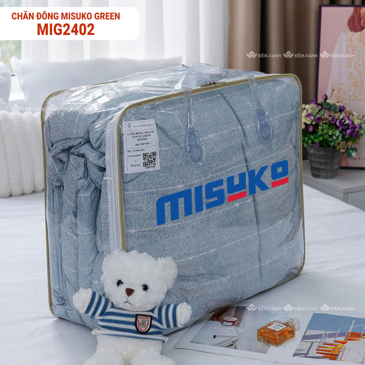 Chăn đông Misuko Green