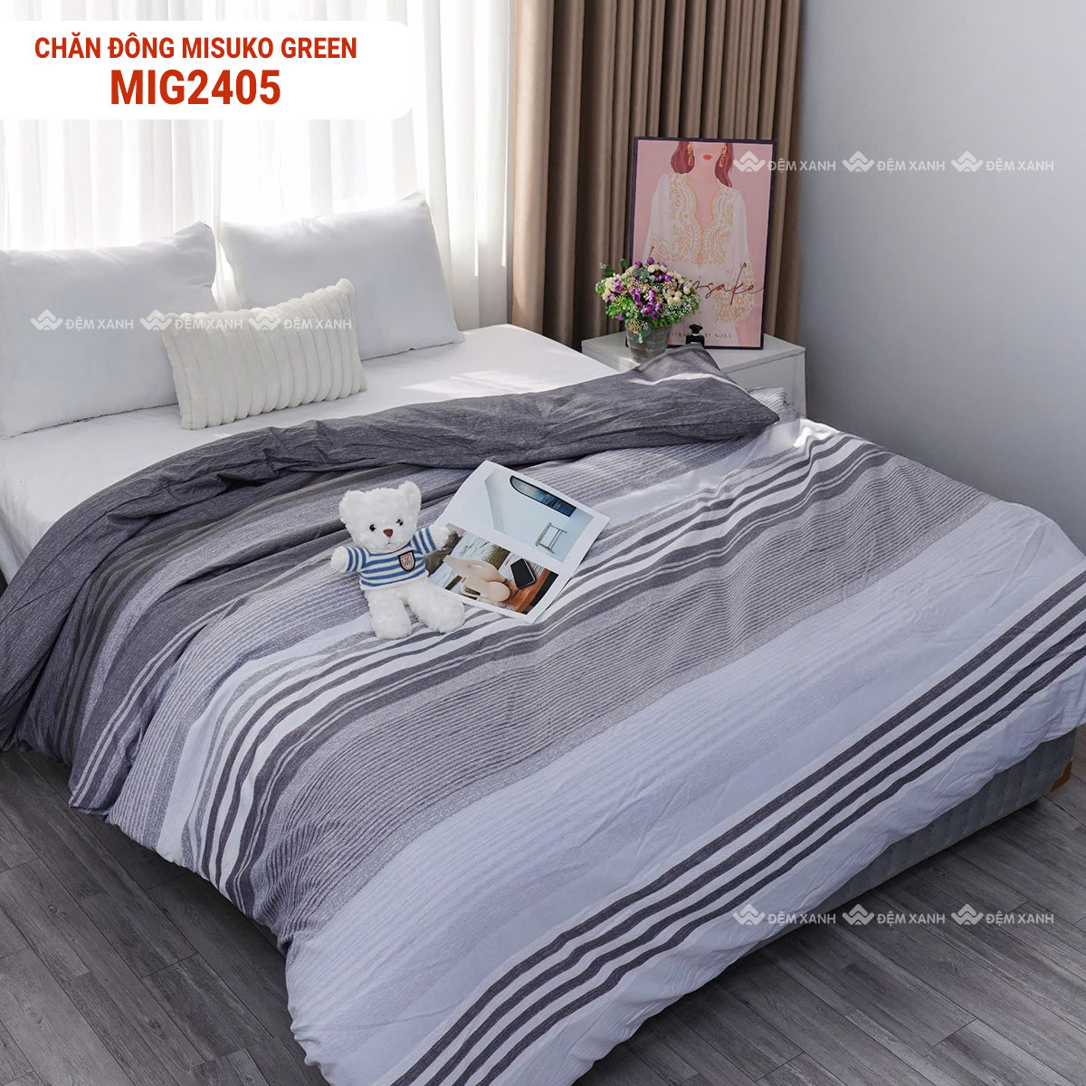 Chăn đông Misuko Green