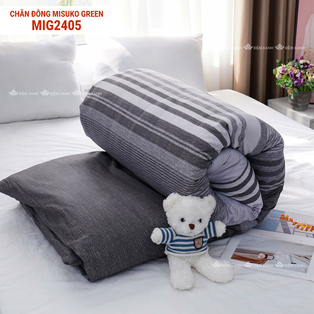 Chăn đông Misuko Green