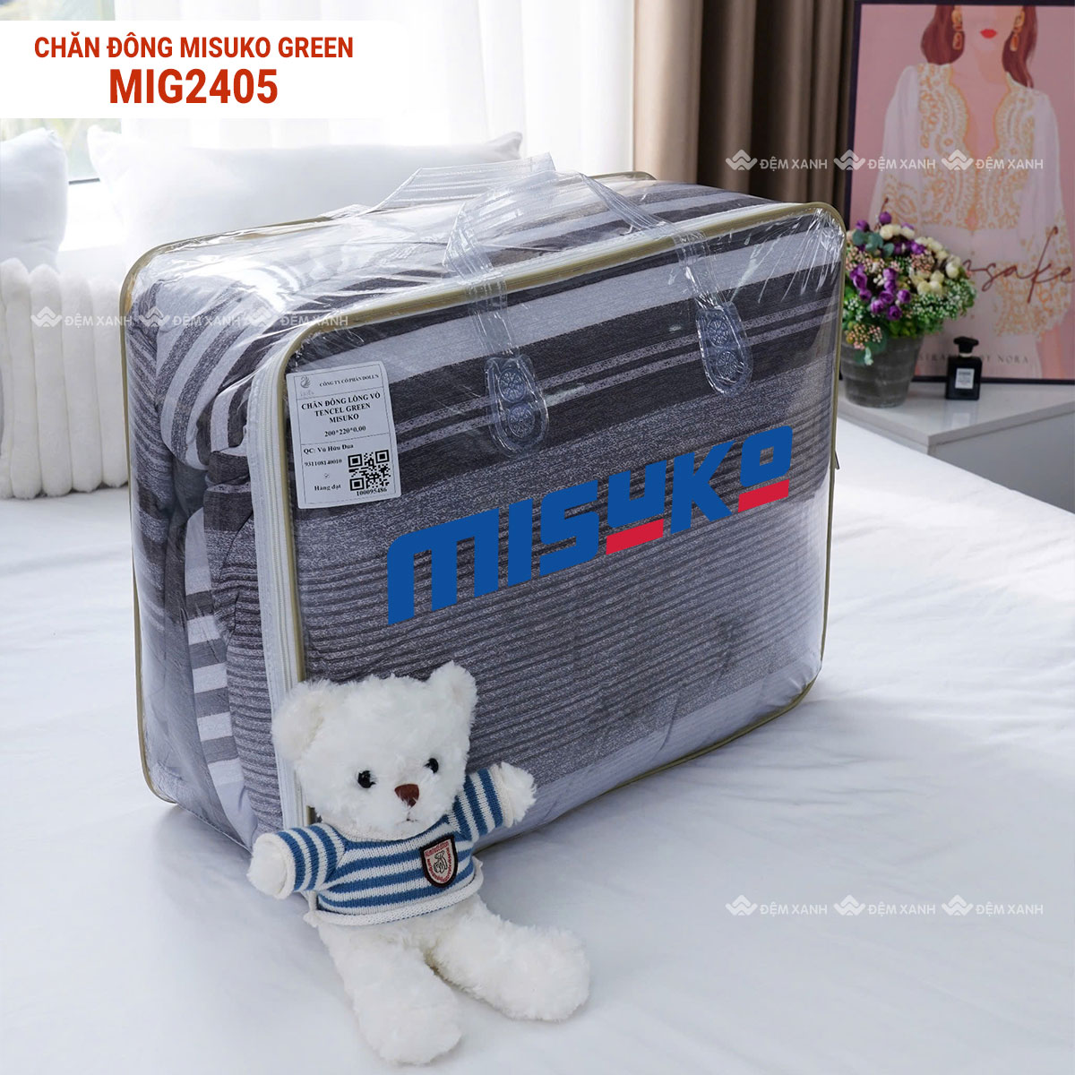 Chăn đông Misuko Green
