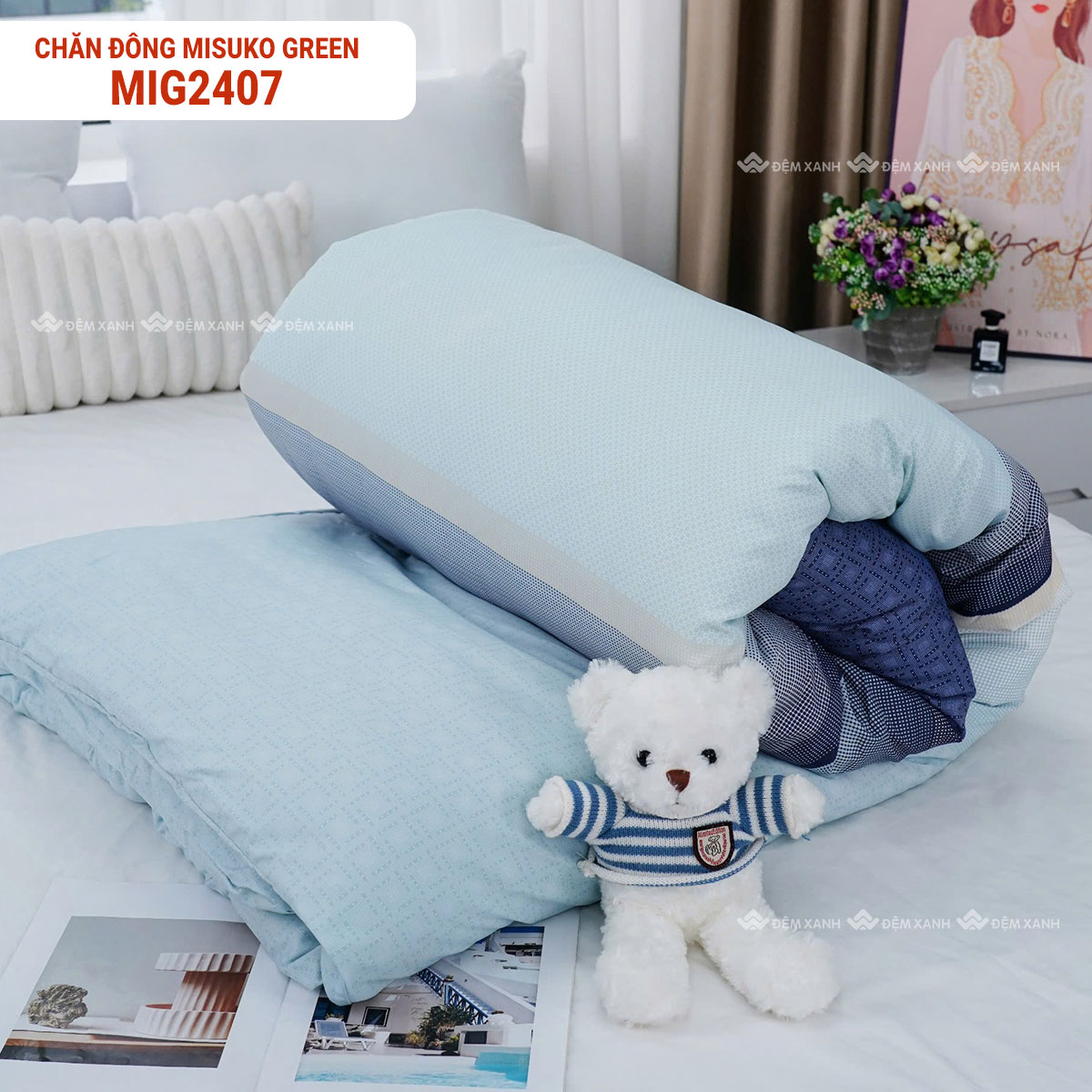 Chăn đông Misuko Green