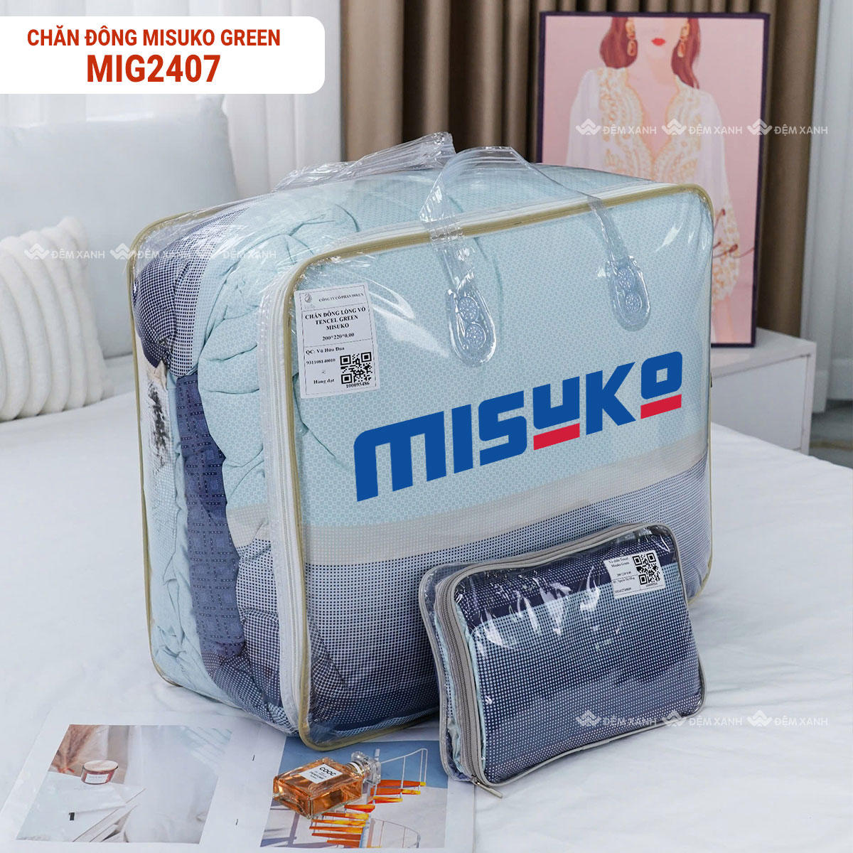 Chăn đông Misuko Green