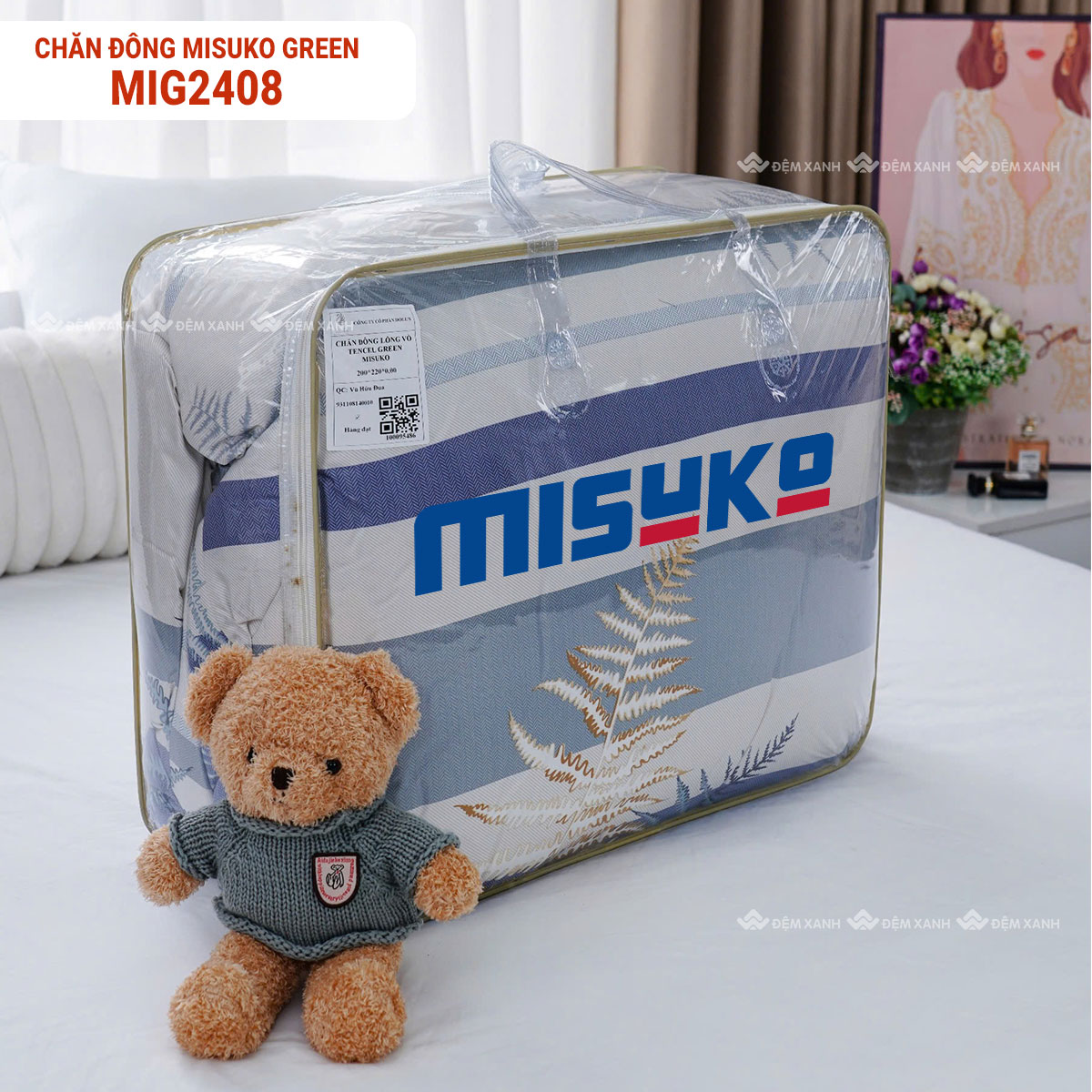 Chăn đông Misuko Green