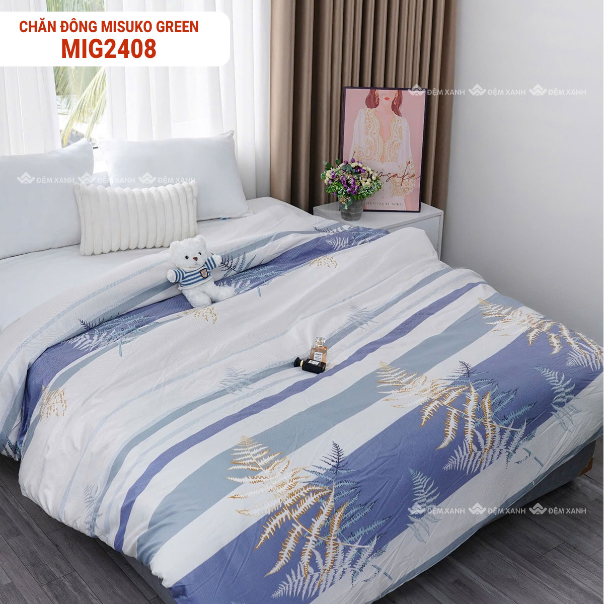 Chăn đông Misuko Green